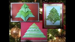Sarah jackman read demonstrates how to make a christmas card with a stunning origami flower design. 3 Easy Origami Christmas Tree Cards Diff 1 10 2 10 Noel Weihnachtskarten Navidad Youtube