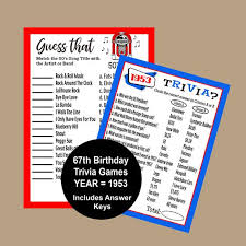 Think you know a lot about halloween? 67th Birthday Party Games Trivia Party Games 1953 Birthday Etsy