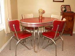 Find the highest quality retro dining table to complete the perfect retro kitchen for your home. Retro Kitchen Table And Chair Set Dinette Dining Vintage Chrome Formica On Popscreen