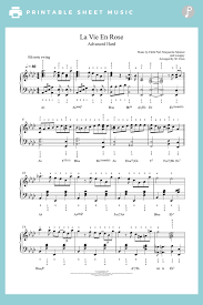 La vie en rose sheet music by edith piaf. La Vie En Rose By Edith Piaf Piano Sheet Music Advanced Level Sheet Music Printable Sheet Music Piano Sheet Music
