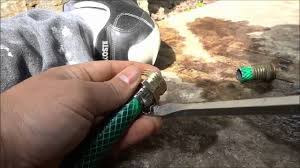 The hose is supposed to have a rubber washer to make the seal against the end of the faucet. How To Install A Hose End Easily Diy Garden Hose Repair Youtube