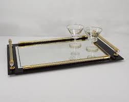 Italian Gold Plated Tray Vintage Brass Milano Mirrored Etsy Mirror Tray Mirrored Serving Tray Vintage Mirror