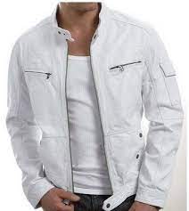 Handmade Men Leather Jacket White White Leather Jacket Mens Leather Jacket Men White Leather Jacket