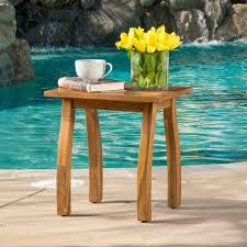 Amarante Outdoor Acacia Accent Table Teak Finish Walmart Com Outdoor Side Table Side Table Wood Wood Accent Table