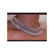 Free shipping for many items! Fashion Iced Out Cuban Link Chain With Iced Out Tennis Chain Jumia Nigeria