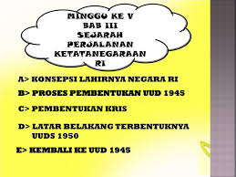 Visi bangsa indonesia sesuai dengan konsep wawasan nusantara adalah menjadi bangsa dengan wilayah yang satu dan utuh serta sebagai konsepsi ketatanegaraan indonesia. Ppt A Konsepsi Lahirnya Negara Ri Powerpoint Presentation Free Download Id 7075974