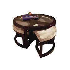 Center tables made with transparent glass or methacrylate , bring a sense of lightness to the whole decoration. Magnussen Juniper Tables Round Glass Top Cocktail Table With Seating Walmart Com Walmart Com