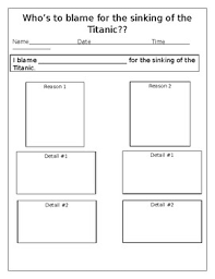 sinking of the titanic graphic organizer