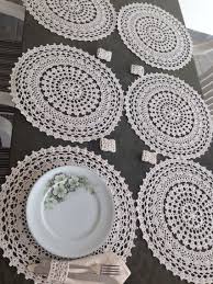 Jogo De Suplats De Croche Com Porta Guardanapos Filet Crochet Doilies Tig Desenleri