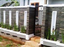 Desain Pagar Rumah Minimalis Dengan Batu Alam Sinergi Stone
