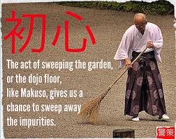 What is the significance of dojo cleaning in karate?
