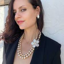 Collier vintage verre et