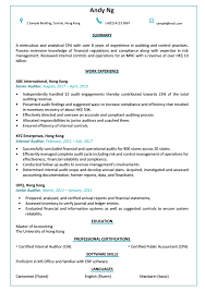 Accountancy graduate with over 7 years of experience in auditing for an organization. Resume Cv Sample For Auditor Jobsdb Hong Kong