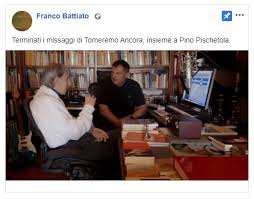 Torneremo ancora, come dichiarato dal manager franz cattini, è l'ultima e definitiva canzone di battiato. Franco Battiato Riappare Sui Social E Annuncia La Fine Dei Lavori Del Nuovo Album Torneremo Ancora Faremusic
