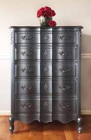 Black And Silver Dresser Pin On Black Painted Furniture