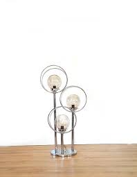 3ft Mid Century Lamp Chrome Globe Lamp Vintage Triple Globe Lamps Metal Lighting Mid Century Lamp