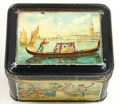 Rare Vintage Biscuits Tin Hunting Ship Musicians Colonial Scenes 1900 S Latas Antiguas Latas Cajas