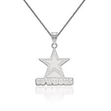 14kt White Gold Nfl Dallas Cowboys Large Pendant Necklace 18 Ross Simons