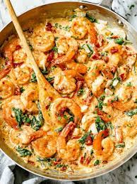 Creamy Garlic Shrimp With Spinach 10 Minute Quick Shrimp Recipe Shrimp And Spinach Recipes Quick Shrimp Recipes Easy Skillet Meals