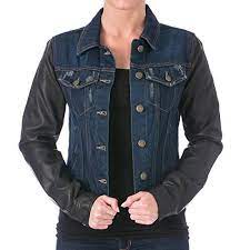 Laundry By Shelli Segal Womens Faux Leather Long Sleeves Denim Jacket Blue L For More Information Visit Denim Jacket Denim Coat Jacket Denim Jacket Women