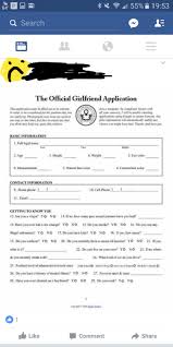 The official boyfriend application created by megan brooke rogers basic information 1 full legal name 2. Official Girlfriend Application Of A Self Proclaimed Nice Guy Imgur