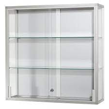 All glass display cases are made with silver satin aluminum choose from the above glass display cases and present your merchandise with class. Wall Mounted Glass Cabinet Height 1000 Mm 2 Sliding Doors Kaiser Kraft International