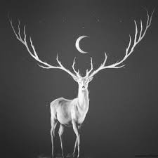 Black And White Deer Picture White Deer Stag White Deer The Great White Stag Art Deer Occult