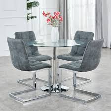 Shop the round oak dining tables for sale to have a fantastic kitchen experience. Small Glass Table And 4 Chairs Off 74