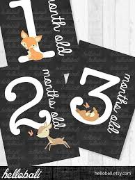 Month By Month Baby Milestone Cards Woodland Fox By Hellobali Milestone Cards Baby Milestones