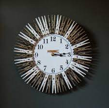 Shop Crackerbarrel Com Home Furniture Home Decor Clocks Clothespin Wall Clock 603754 Clothes Pins Clock Diy Office Decor