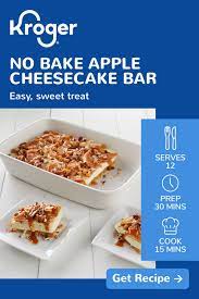 Apple Cheesecake Bar Kroger Recipe In 2021 Apple Recipes Dessert Recipes Cheesecake Bar Recipes