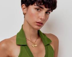 Personalized Bubble up Initial Necklace With Diamond • Silver 925 Gold • •  Customized Initial Jewelry Gift for Mom Her • Valentine's Day