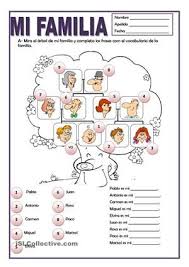 Mi Familia Trabajos Hojas De Trabajo De Ele Gratuitas Spanish Worksheets Spanish Lessons For Kids Elementary Spanish