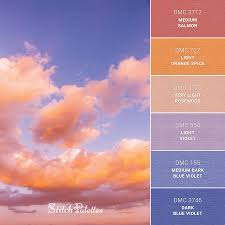 Use the palette to pick a color or the sliders to set the rgb, hsv, cmyk components. Orange Clouds Embroidery Color Palette With Thread Codes