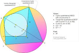Geometry Problem 1181 Cyclic Quadrilateral And Tangential Quadrilateral Diameter As A Diagonal Incenter Cir Geometry Problems Education Math Quadrilaterals