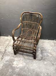 Vintage rotan rieten stoel fauteuil landelijk industrieel stoer jaren '70  retro rieten lounge urban tuinstoel | Meubels | 't Jagershuis