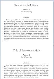 How To Automatically Create A Book Of Abstracts Of A Scientific Conference Tex Latex Stack Exchange
