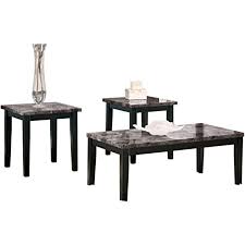 Tile top tables are fantastic options if you eat dinner together on the dinner table. Amazon Com Signature Design By Ashley Maysville Faux Marble Coffee Table Set Includes Table 2 End Tables Black Furniture Decor