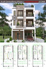 Home Design Plan 7x10m With 6 Bedrooms Samphoas Plan House Arch Design House Construction Plan Model House Plan