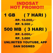 70.000 dengan masa aktif 30 hari. Paket Internet Im3 500 Mb Unlimited Youtube Sosmed 3 Hari Indosat Ooredoo Shopee Indonesia