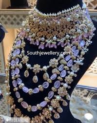 Polki Diamond And Tanzanite Beads Set By Jatin Mor Jewellers Photo Antique Bridal Jewelry Beaded Jewelry Diamond Necklace Indian