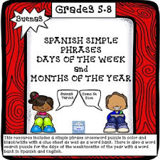 Sally anscombe / getty images easter is one of the oldest christian festivals and is usually cele. Buenas Phrases Days Of The Week Months Of The Year Puzzles Grades 5 8