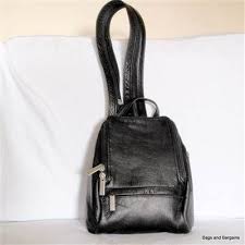Wilsons Leather Black Leather Backpack Purse