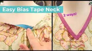 The two ends of the bias 8. Sew A Diy Bias Tape Neckline Like A Pro V Neck And Scoop Neck Youtube