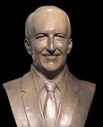 Mayor Frank G. Bonelli Bronze Portrait Bust, 'Man of the Century'  Huntington Park City Hall