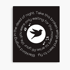 Blackbird fly blackbird fly into the light of the dark black night. Blackbird Lyrics Canvas Prints Redbubble