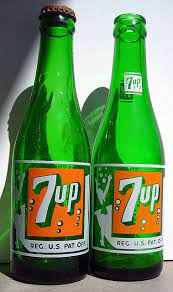 We found a glass vintage 7 up bottle. 7up Bottle 1940 S 1950 S Childhood Memories Vintage Ads Vintage Bottles