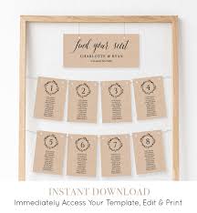 wedding seating chart template seating plan table card