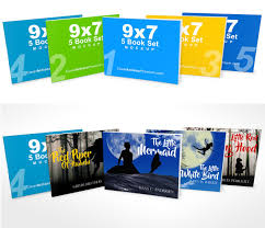 Download Landscape 5 Book Set Mockup 9 7 V4 Cover Actions Premium Mockup Psd Template Book Set Books Hardcover Book