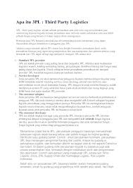 Check spelling or type a new query. Pdf Apa Itu 3pl Third Party Logistics Egi R Academia Edu
